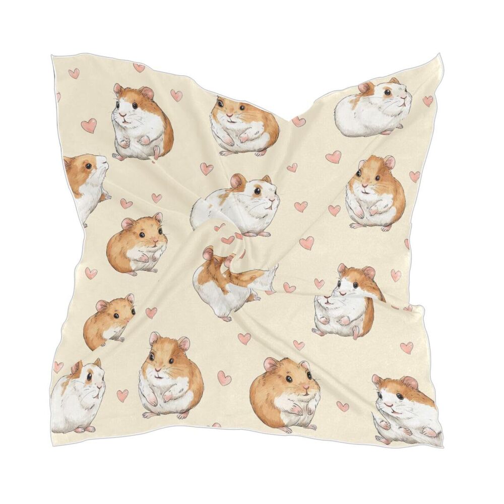 5931 Guinea Pigs Satin Square Head Scarves Silk Neck Scarf Hair Sleeping
